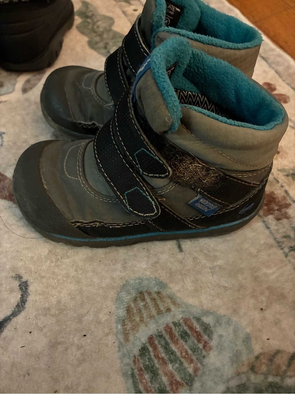 See Kai Run Kids Black and Teal Rain & Snow Boots